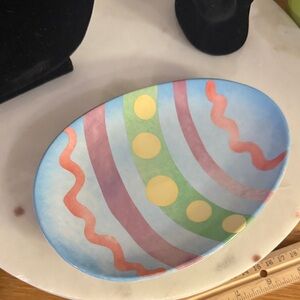 Longaberger White easter, egg, egg Ceramic Dish